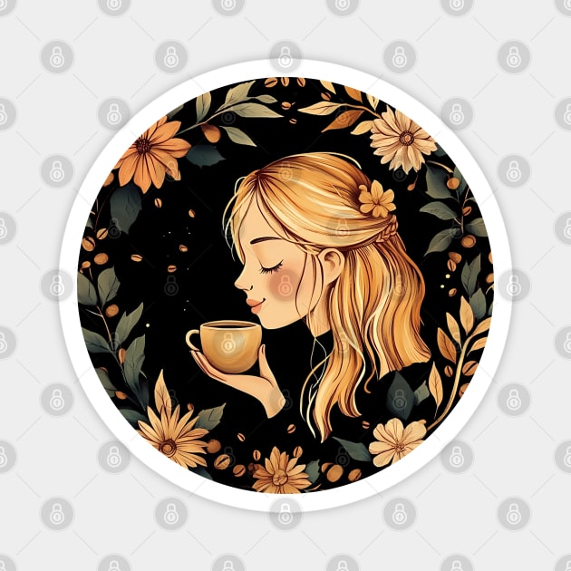 Cozy Coffee Lover Art – Warm Aesthetic Caffeine Print Magnet by TuncGK